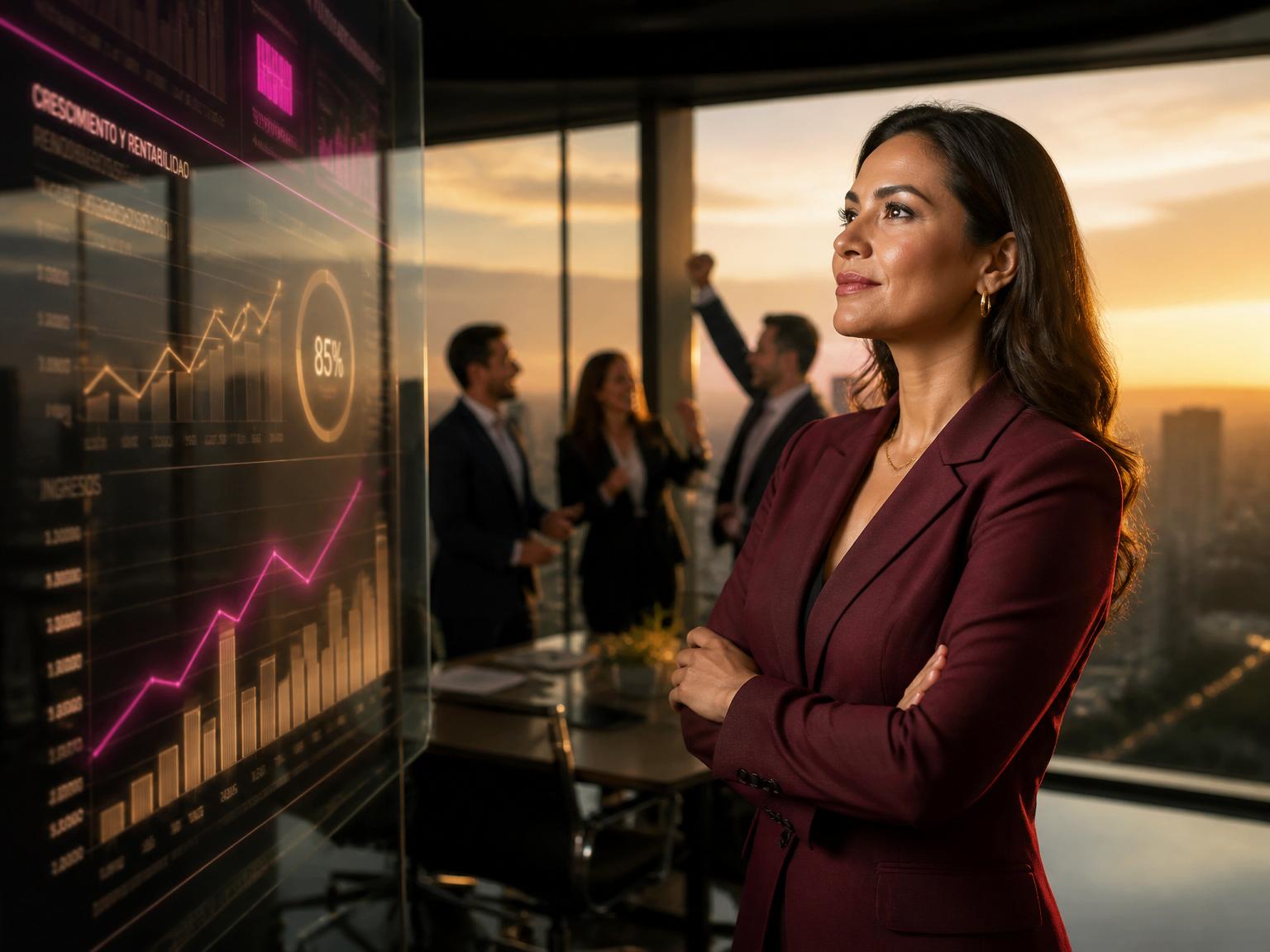 Executiva de multinacional analisando o dashboard de performance de uma campanha de incentivo certificada pelo DII™